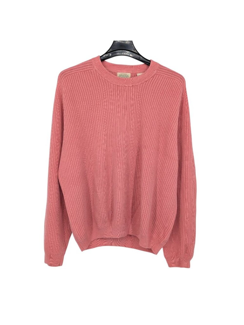Vintage Ribbed Knit Crewneck Sweater Cozy Preppy Minimalist Chunky 90s XXLarge